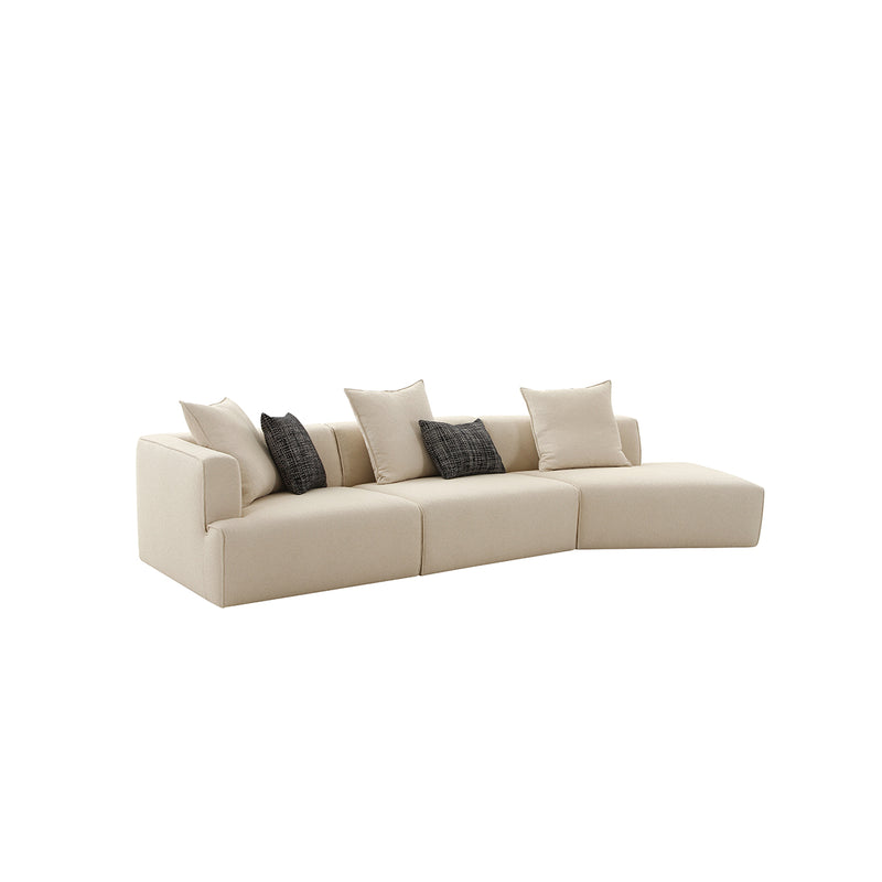 SOFA SECCIONAL ESTACIONARIO 3PCS EN TELA BEIGE