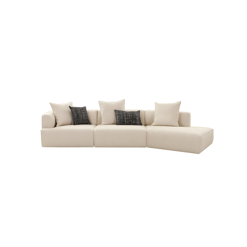 SOFA SECCIONAL ESTACIONARIO 3PCS EN TELA BEIGE