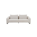 SOFA ESTACIONARIO DE TRES ASIENTOS EN TELA BEIGE