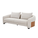 SOFA ESTACIONARIO DE TRES ASIENTOS EN TELA BEIGE