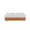 SOFA ESTACIONARIO DE TRES ASIENTOS EN TELA BEIGE