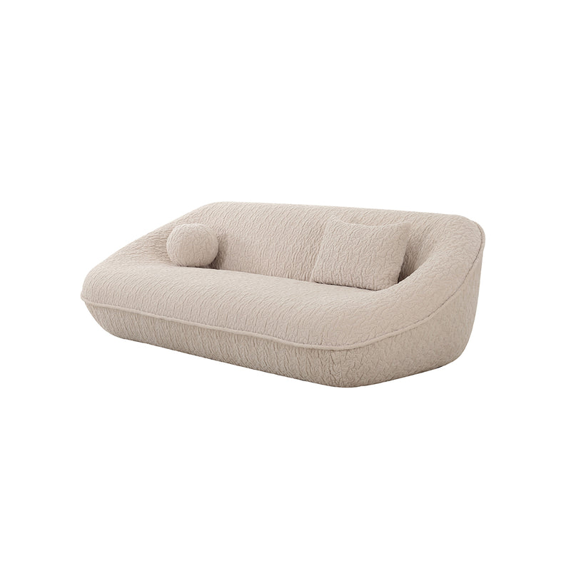 SOFA ESTACIONARIO DE CUATRO ASIENTOS EN TELA BEIGE