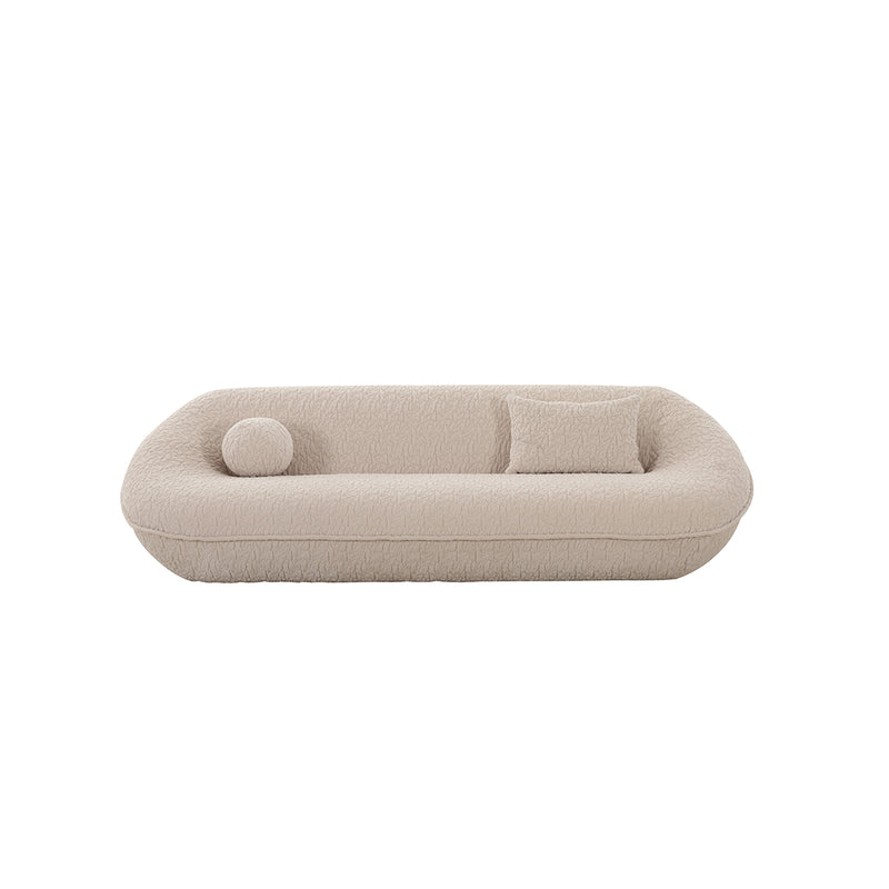 SOFA ESTACIONARIO DE CUATRO ASIENTOS EN TELA BEIGE