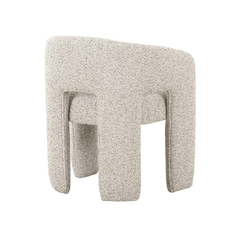 SILLA DE COMEDOR EN TELA TEXTURIZADA GRIS CON BLANCO