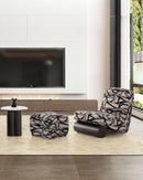 BUTACA ESTACIONARIA EN TELA ESTAMPADA