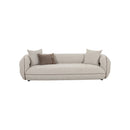 SOFA ESTACIONARIO DE TRES ASIENTOS EN TELA BEIGE