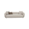 SOFA ESTACIONARIO DE TRES ASIENTOS EN TELA BEIGE