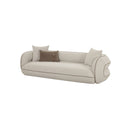 SOFA ESTACIONARIO DE TRES ASIENTOS EN TELA BEIGE