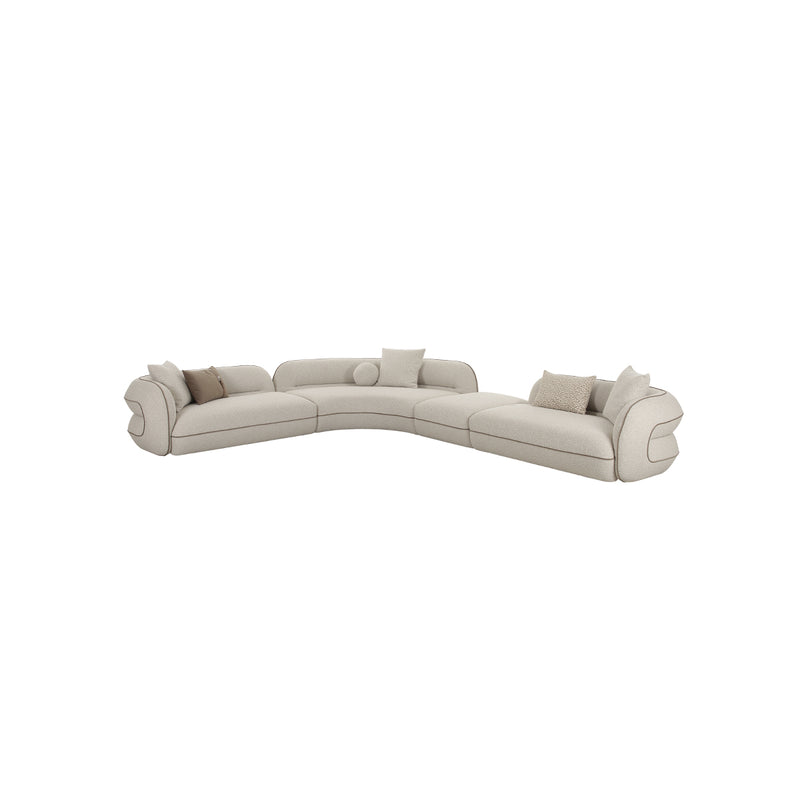 SOFA SECCIONAL ESTACIONARIO EN TELA BEIGE