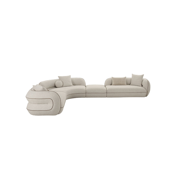 SOFA SECCIONAL ESTACIONARIO EN TELA BEIGE