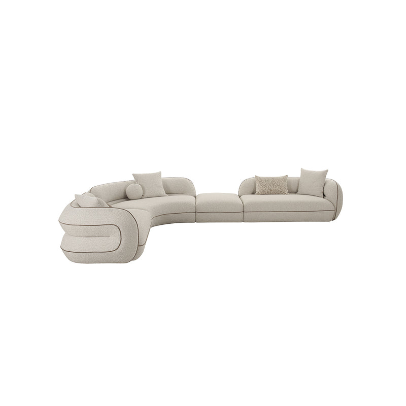 SOFA SECCIONAL ESTACIONARIO EN TELA BEIGE