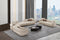 SOFA ESTACIONARIO DE TRES ASIENTOS EN TELA BEIGE