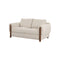 SOFA ESTACIONARIO DE DOS ASIENTOS EN TELA TEXTURIZADA BEIGE