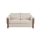 SOFA ESTACIONARIO DE DOS ASIENTOS EN TELA TEXTURIZADA BEIGE