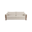 SOFA ESTACIONARIO DE TRES ASIENTOS EN TELA TEXTURIZADA BEIGE