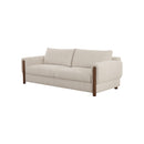 SOFA ESTACIONARIO DE TRES ASIENTOS EN TELA TEXTURIZADA BEIGE