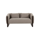 SOFA ESTACIONARIO DE DOS ASIENTOS EN TELA TEXTURIZADA MARRON