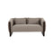 SOFA ESTACIONARIO DE DOS ASIENTOS EN TELA TEXTURIZADA MARRON