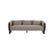 SOFA ESTACIONARIO DE TRES ASIENTOS EN TELA TEXTURIZADA MARRON