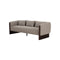 SOFA ESTACIONARIO DE TRES ASIENTOS EN TELA TEXTURIZADA MARRON
