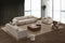 SOFA ESTACIONARIO DE CUATRO ASIENTOS EN TELA BEIGE