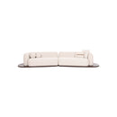 SOFA SECCIONAL ESTACIONARIO EN TELA TEXTURIZADA BEIGE