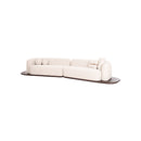SOFA SECCIONAL ESTACIONARIO EN TELA TEXTURIZADA BEIGE