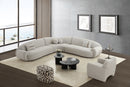 SOFA SECCIONAL ESTACIONARIO EN TELA TEXTURIZADA BLANCA CON GRIS