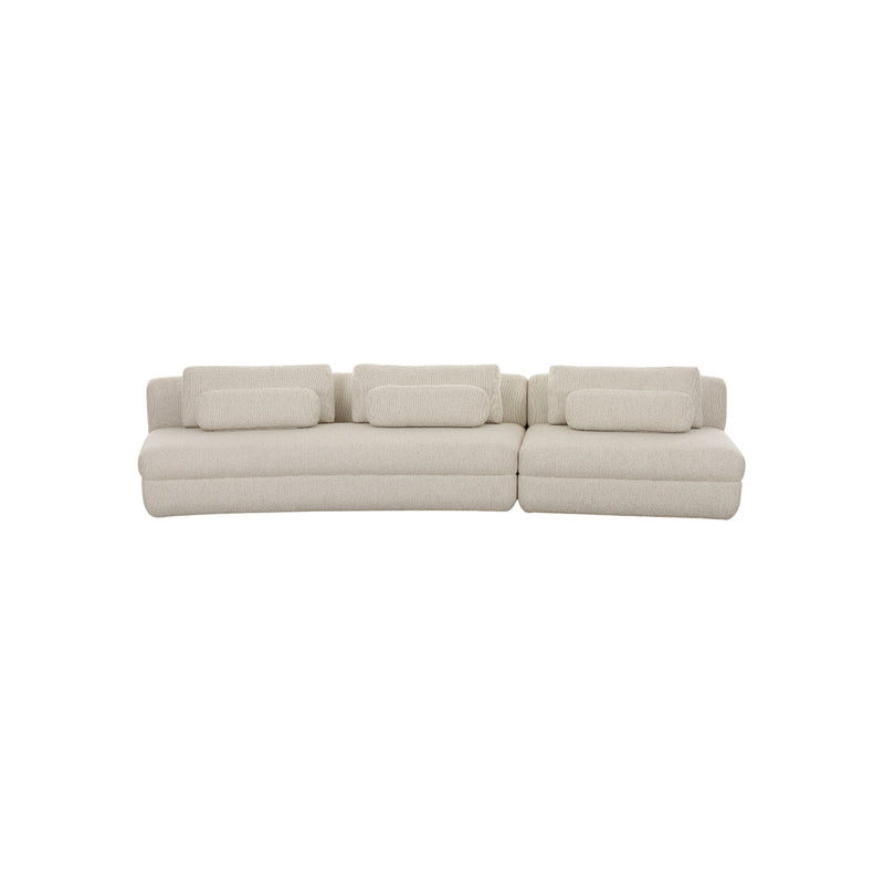 SOFA SECCIONAL ESTACIONARIO EN TELA BLANCA
