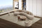 SOFA SECCIONAL ESTACIONARIO EN TELA TEXTURIZADA BEIGE Y BLANCO