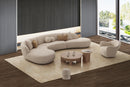 SOFA SECCIONAL ESTACIONARIO EN TELA TEXTURIZADA BEIGE Y BLANCO