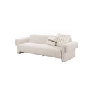 SOFA ESTACIONARIO DE CUATRO ASIENTOS EN TELA BLANCA