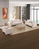 SOFA ESTACIONARIO DE CUATRO ASIENTOS EN TELA BLANCA