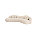 SOFA SECCIONAL ESTACIONARIO EN TELA TEXTURIZADA CREMA..