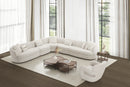 SOFA SECCIONAL ESTACIONARIO EN TELA BLANCA