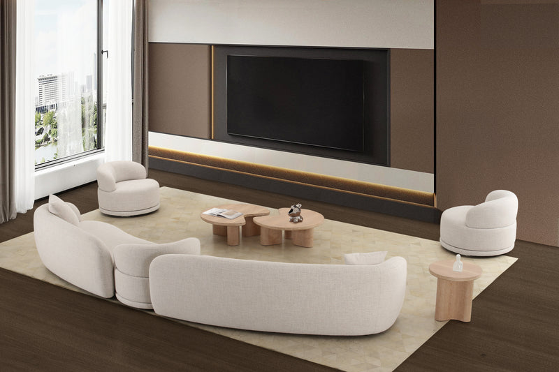 SOFA SECCIONAL ESTACIONARIO EN TELA BEIGE