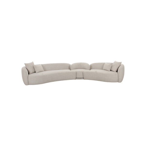SOFA SECCIONAL ESTACIONARIO EN TELA BEIGE