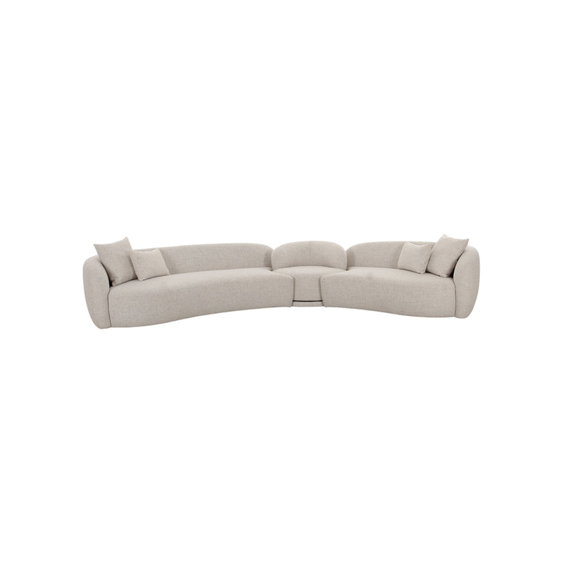 SOFA SECCIONAL ESTACIONARIO EN TELA BEIGE