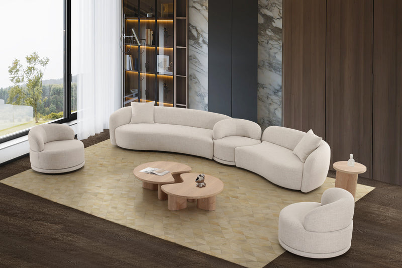 SOFA SECCIONAL ESTACIONARIO EN TELA BEIGE