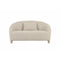 SOFA ESTACIONARIO DE DOS ASIENTOS EN TELA TEXTURIZADA CREMA