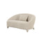 SOFA ESTACIONARIO DE DOS ASIENTOS EN TELA TEXTURIZADA CREMA
