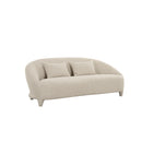 SOFA ESTACIONARIO DE TRES ASIENTOS EN TELA TEXTURIZADA CREMA