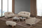 SOFA ESTACIONARIO DE TRES ASIENTOS EN TELA TEXTURIZADA CREMA
