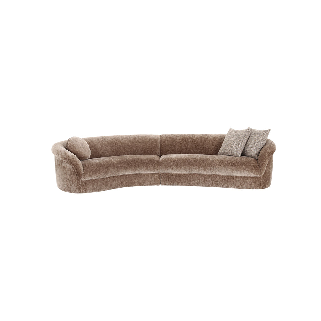 SOFA ESTACIONARIO DE CUATRO ASIENTOS EN TELA MARRON