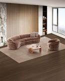 SOFA ESTACIONARIO DE CUATRO ASIENTOS EN TELA MARRON