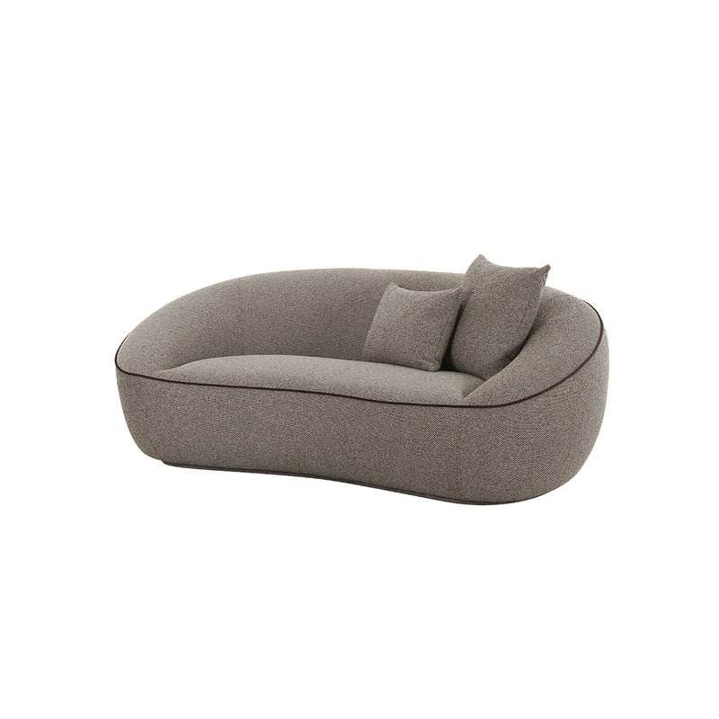 SOFA ESTACIONARIO DE DOS ASIENTOS EN TELA MARRON