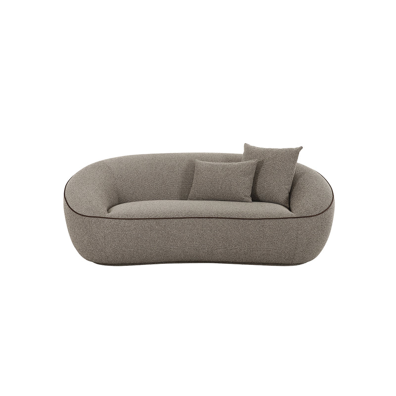 SOFA ESTACIONARIO DE DOS ASIENTOS EN TELA MARRON