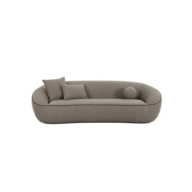 SOFA ESTACIONARIO DE TRES ASIENTOS EN TELA MARRON