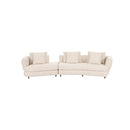 SOFA SECCIONAL ESTACIONARIA EN TELA TEXTURIZADA BEIGE