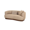 SOFA ESTACIONARIO DE DOS ASIENTOS EN TELA MOSTAZA